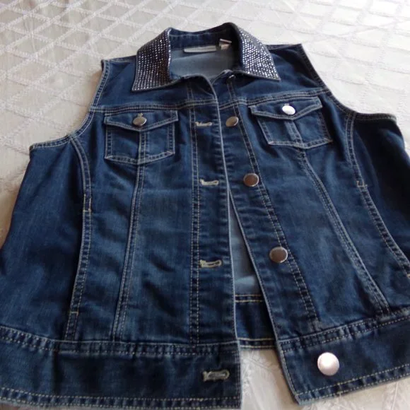 Chico's Platinum Rhinestone Vest - Picture 4 of 7